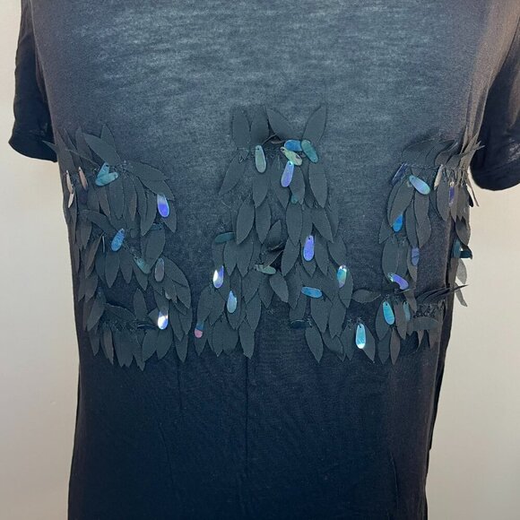 FRENCH CONNECTION Women's Black Good Bad Sewuin S/S Tee - Size Small - NWT $58 - Picture 3 of 4